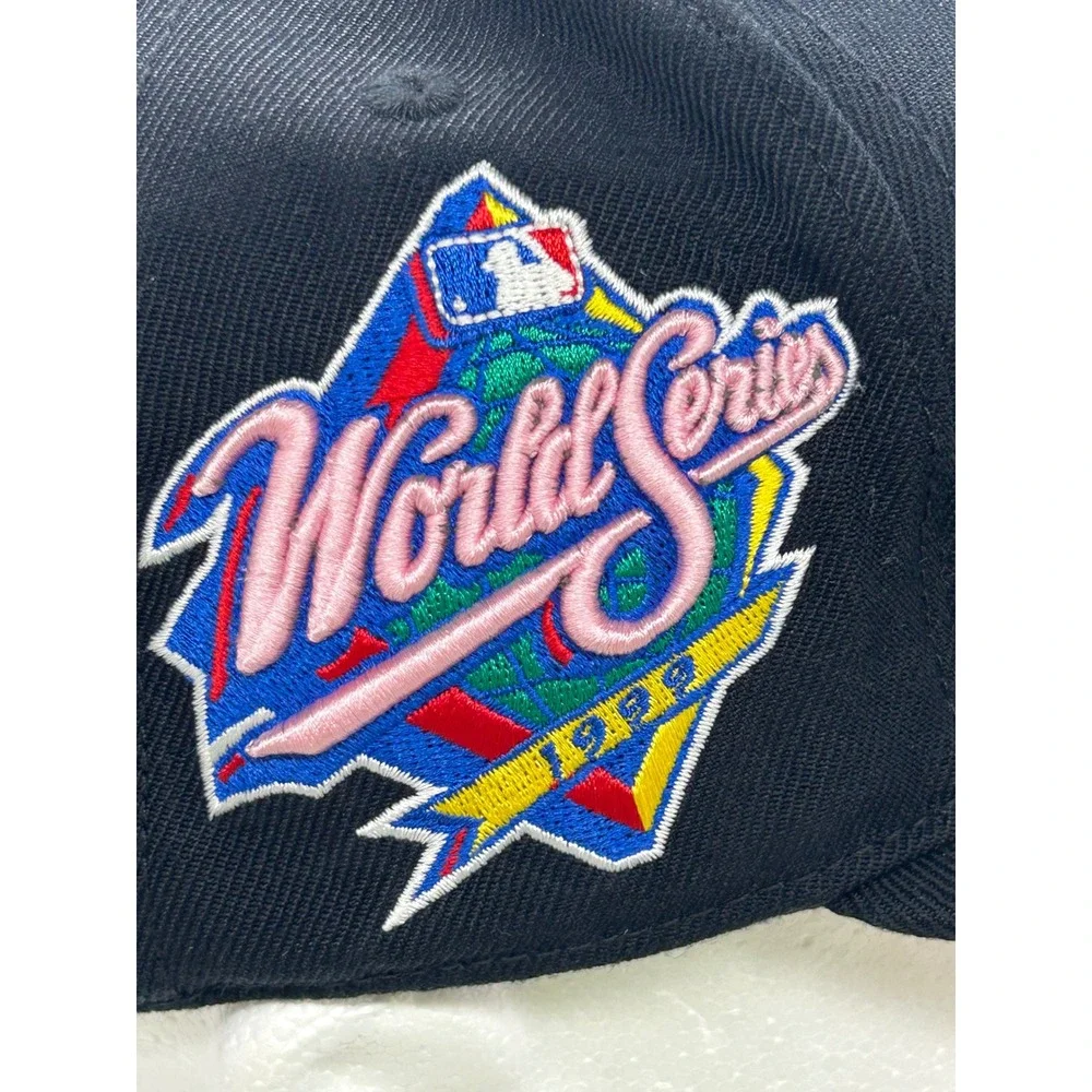 Pro Standard New York Yankees 1999 World Series Snapback Hat Black Pink Bottom